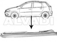Fiat Punto 1999-2007 ПОРОГ ПОРОГ для FIAT PUNTO II (188) Сторона: правая,
...